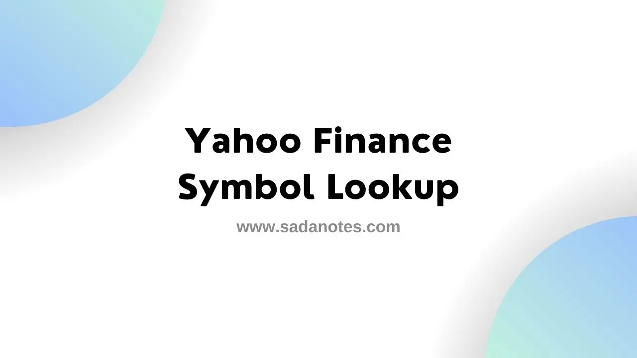 Yahoo Finance Symbol Lookup